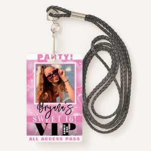 Roze bundel hartslag VIP Pass Badge