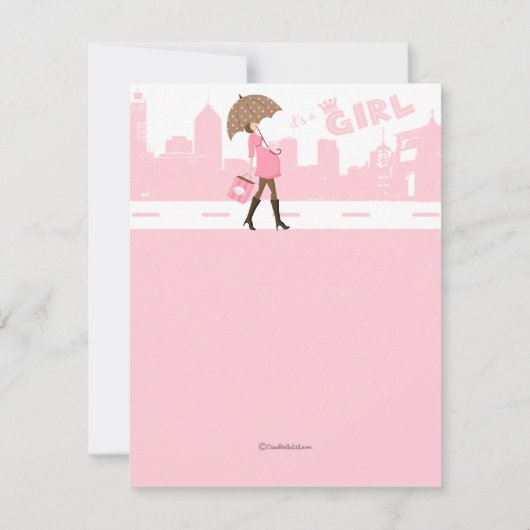 Roze bundel van de uitnodiging van het Joy Baby sh (Achterkant)