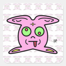 Roze bundelachtig ding v2.1 vierkante sticker