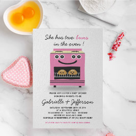 Roze bundels in de uitnodiging van het Baby shower