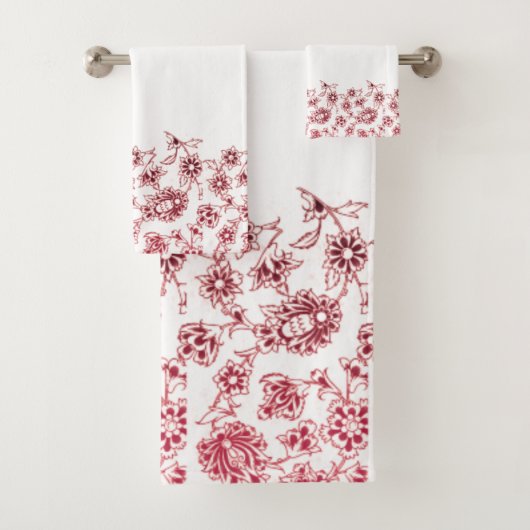 Roze bundels van bloemen bad handdoek (Insitu)