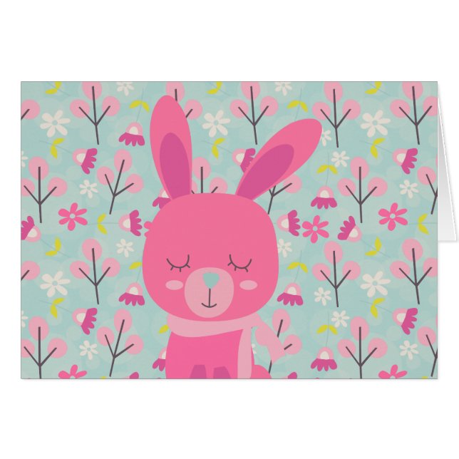 Roze Bunnies en Flowers (Voorkant Horizontaal)