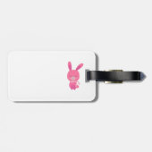Roze Bunnies en Flowers Bagagelabel (Achterkant horizontaal)