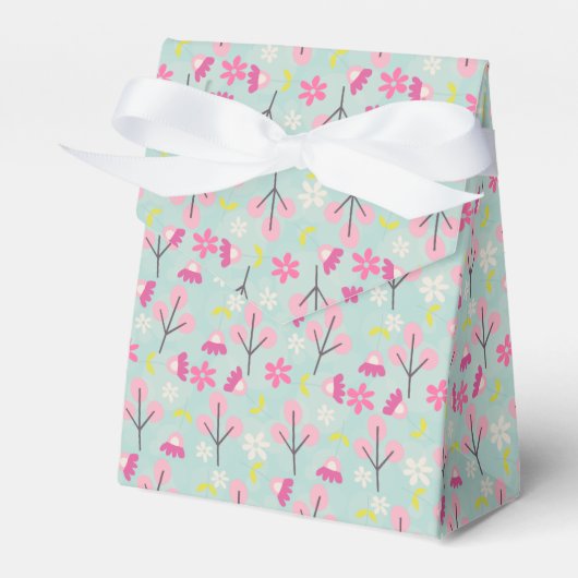 Roze Bunnies en Flowers Bedankdoosjes (Voorkant Zijde)