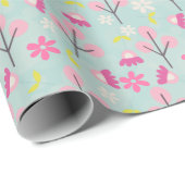 Roze Bunnies en Flowers Cadeaupapier (Rol Hoek)