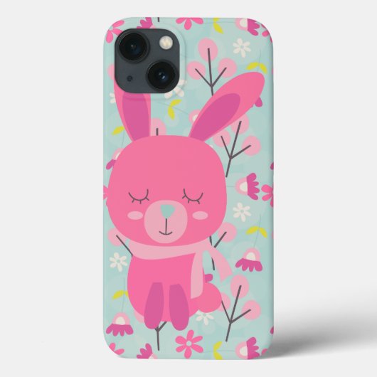 Roze Bunnies en Flowers Case-Mate iPhone Case (Achterkant)