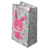 Roze Bunnies en Flowers Klein Cadeauzakje (Achterkant Gekanteld)