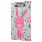Roze Bunnies en Flowers Klembord (Links)