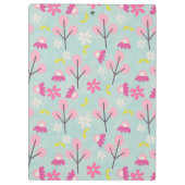 Roze Bunnies en Flowers Klembord (Achterkant)