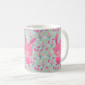 Roze Bunnies en Flowers Koffiemok (Voorkant rechts)