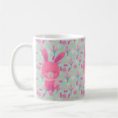 Roze Bunnies en Flowers Koffiemok (Links)