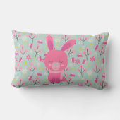 Roze Bunnies en Flowers Kussen (Achterkant)