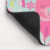 Roze Bunnies en Flowers Muismat (Hoek)