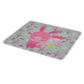 Roze Bunnies en Flowers Snijplank (Hoek)