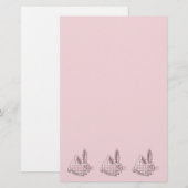 roze bunnies gingham briefpapier (Voorkant / Achterkant)