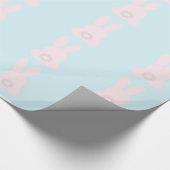 Roze Bunnies op blauw pakpapier (Hoek)