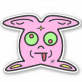 Roze bunny-achtige ding v2 sticker (Voorkant)
