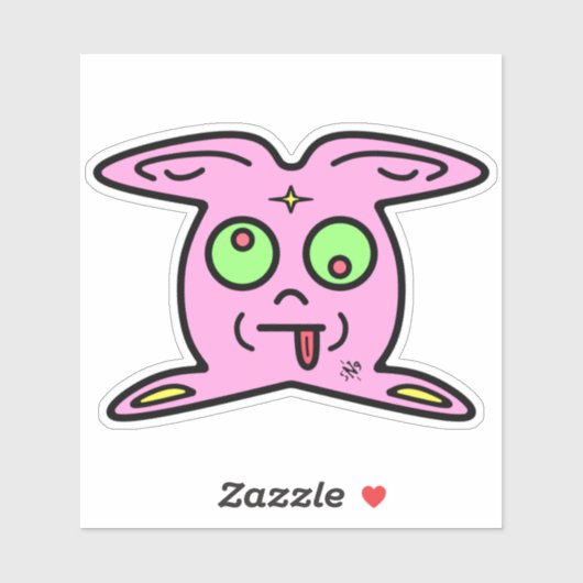 Roze bunny-achtige ding v2 sticker (Vel)