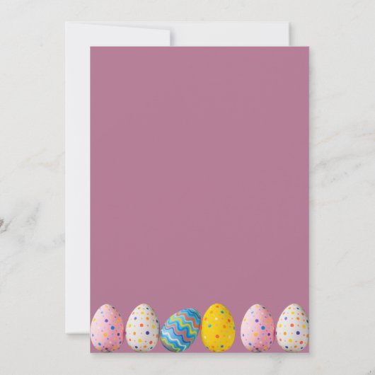 Roze Bunny and Eggs Easter Brunch and Egg Hunt Kaart (Achterkant)