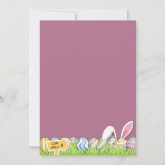 Roze Bunny and Eggs Easter Brunch and Egg Hunt Kaart (Achterkant)