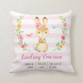 Roze Bunny Baby Meisje Stats Peuter Pasgeboren Kwe Kussen