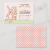 Roze Bunny Baby shower Boek Invoegen Verzoek Kaart (Voorkant / Achterkant)