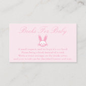 Roze Bunny-Baby shower-boeken voor Baby-kaarten Informatiekaartje (Voorkant)