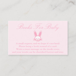 Roze Bunny-Baby shower-boeken voor Baby-kaarten Informatiekaartje