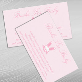 Roze Bunny-Baby shower-boeken voor Baby-kaarten Informatiekaartje