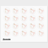 Roze Bunny Baby shower Dank u Ronde Sticker (Vel)