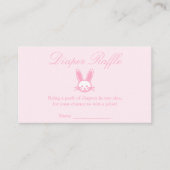 Roze Bunny Baby shower Diaper Raffle Informatiekaartje (Voorkant)