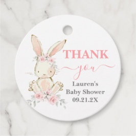 Roze Bunny Baby shower Girl roze Favor Tags Bedankjes Labels