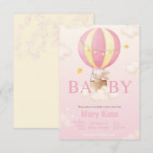 Roze Bunny Baby shower Kaart (Voorkant / Achterkant)