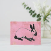 Roze Bunny Briefkaart (Staand voorkant)