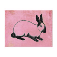 Roze Bunny Briefkaart
