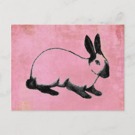 Roze Bunny Briefkaart