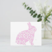 Roze Bunny Briefkaart (Staand voorkant)