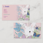 Roze Bunny Business-/Profile-kaarten Visitekaartje (Voorkant / Achterkant)