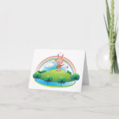 Roze Bunny die gitaar speelt Bedankkaart (Voorkant)