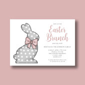 Roze Bunny Easter Brunch en Egg Hunt Kaart