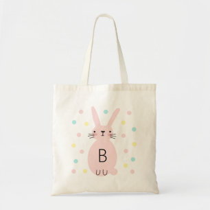 Roze Bunny Egg Hunt Aangepaste Canvas tas