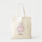 Roze Bunny - Gepersonaliseerde Kinderen Tote Bag (Voorkant)