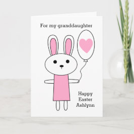 Roze Bunny Happy Paasdochter Feestdagen Kaart