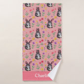 Roze Bunny Kids Badhanddoek (Badhanddoek)