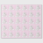 Roze Bunny Konijn Cadeaupapier (Vlak)