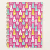 Roze Bunny Konijn Patroon Planner (Voorkant)