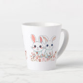 Roze Bunny Latte Mok (Rechterhoek)