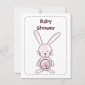 Roze bunny Organic Planet Invitations Kaart (Voorkant)