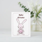 Roze bunny Organic Planet Invitations Kaart (Staand voorkant)