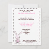 Roze bunny Organic Planet Invitations Kaart (Achterkant)